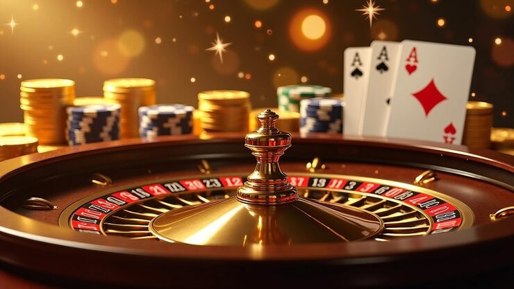 Roulette wheel and betting layout on panutantoto alternatif Play'n GO table
